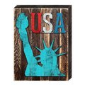 Designocracy Patriotic Statue of Liberty Art on Board Wall Decor 9891818